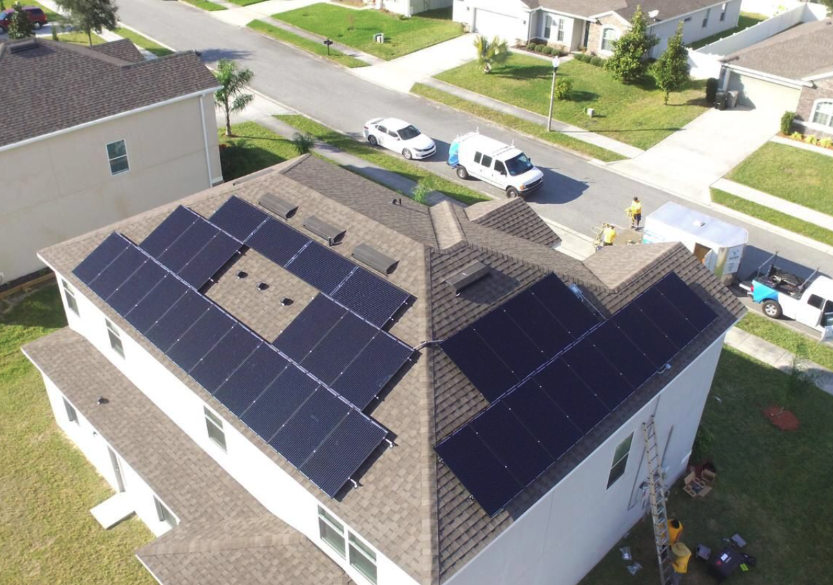 Premium solar panels installed on a residential roof